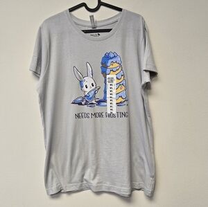 Teeturtle Needs More Frosting Graphic T-shirt Grey L